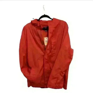Dockers Women’s Muted Red Hooded Windbreaker Jacket Size M Casual Outdoor